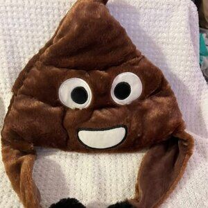 Brown Plush Emoji Hat